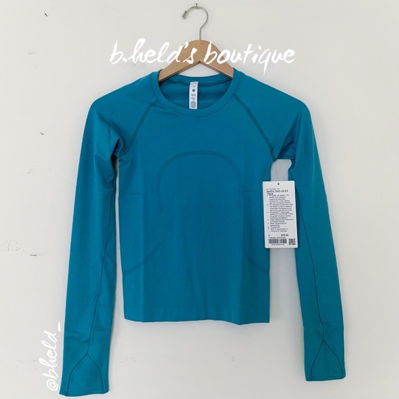 🐳🌊 lululemon Blue Tides Swiftly Tech Long Sleeve Shirt Bundle Size 2 New NWT - Picture 7 of 11